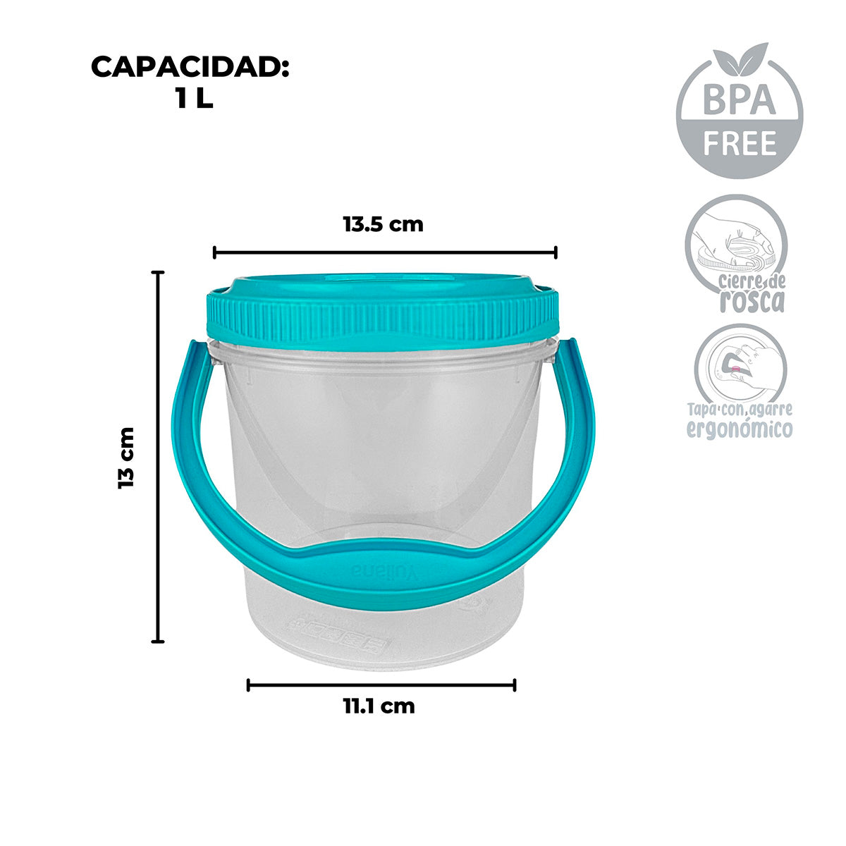 Bote con tapa 1 L