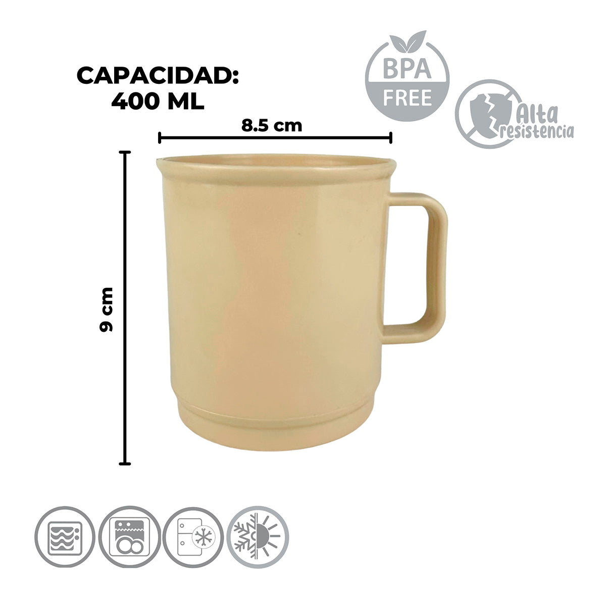 Taza de plástico 400 ML Clásica