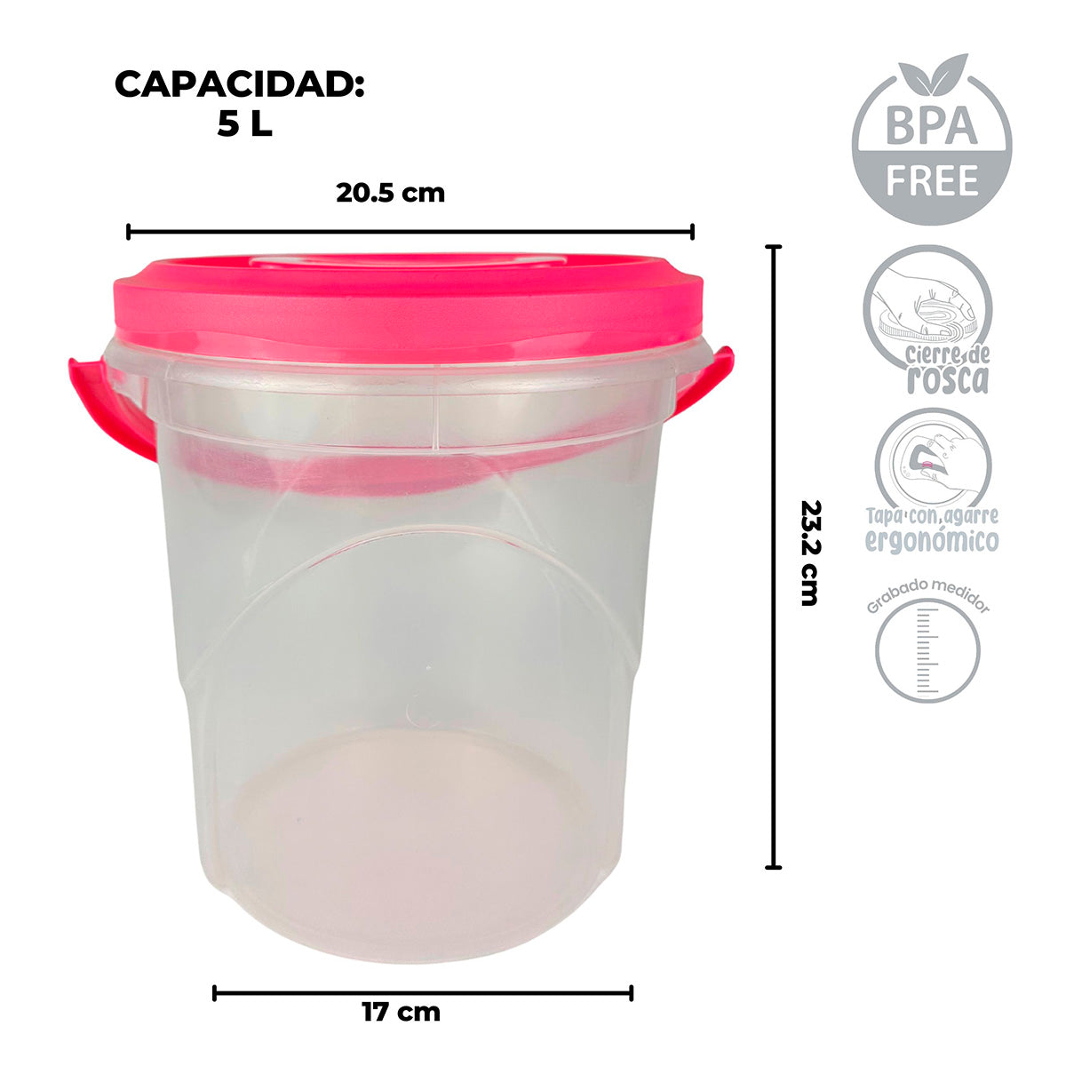Bote con tapa 5 L