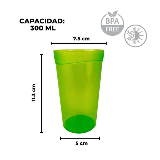 Set de 5 Vasos de plástico 300 ML
