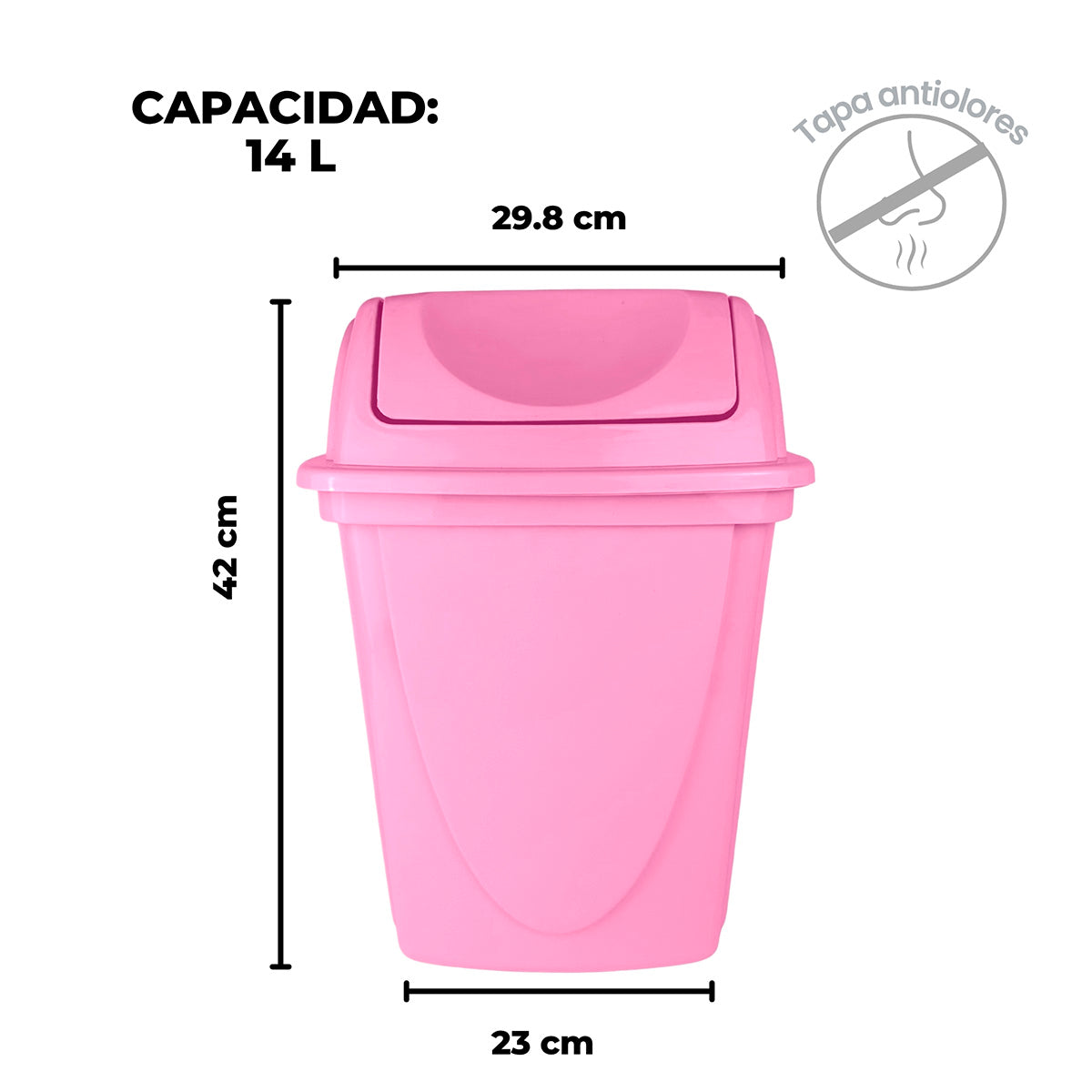 Bote de basura con tapa Balancín 14 L