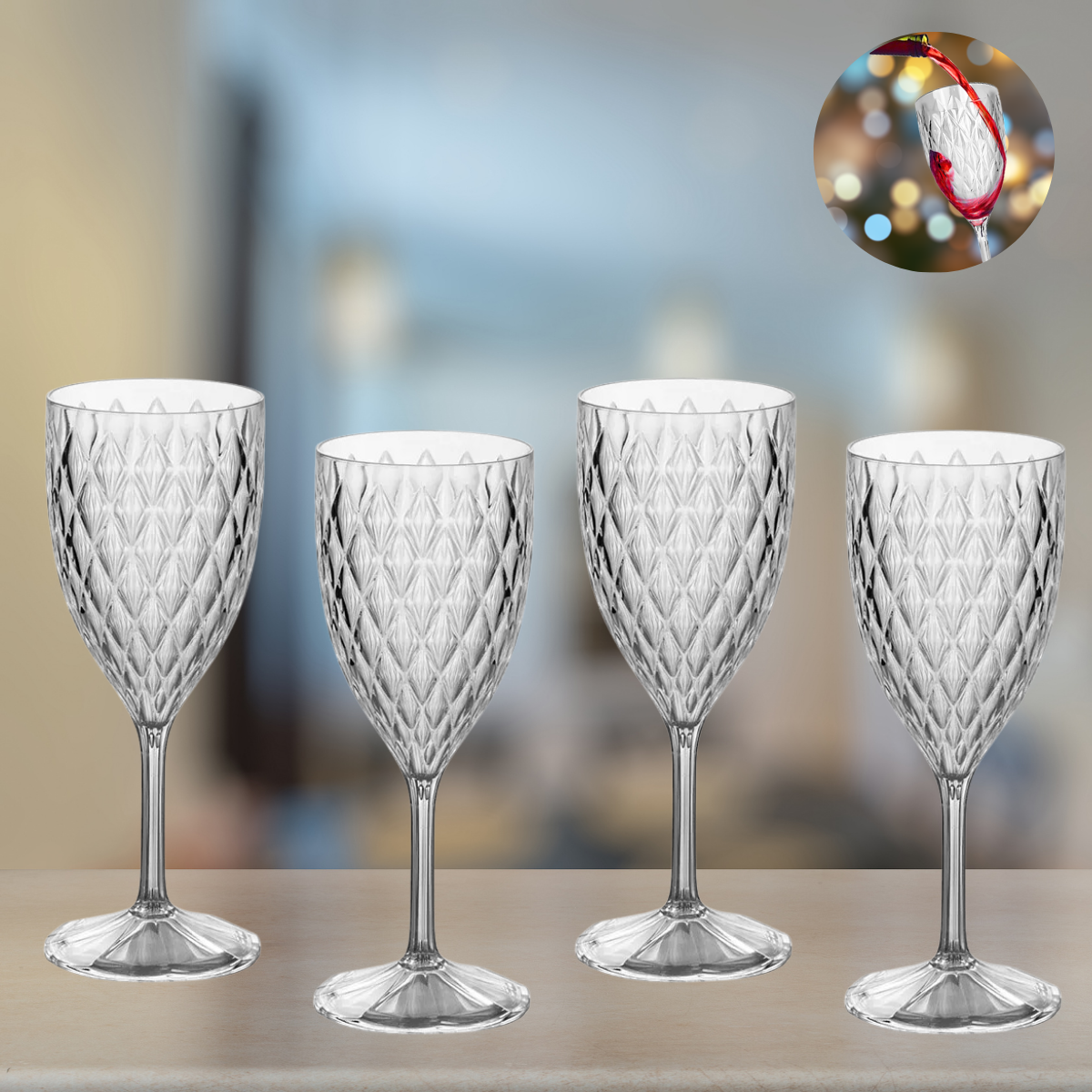 Juego de 4 copas para agua 540 ml