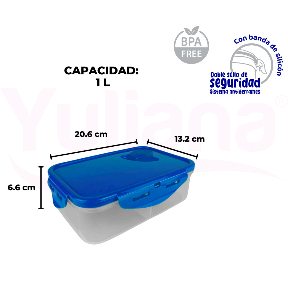 Recipiente Hermético con 3 Divisiones