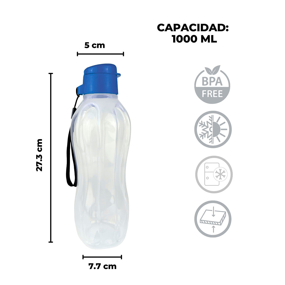 Botella de plástico trasparente 1 Litro