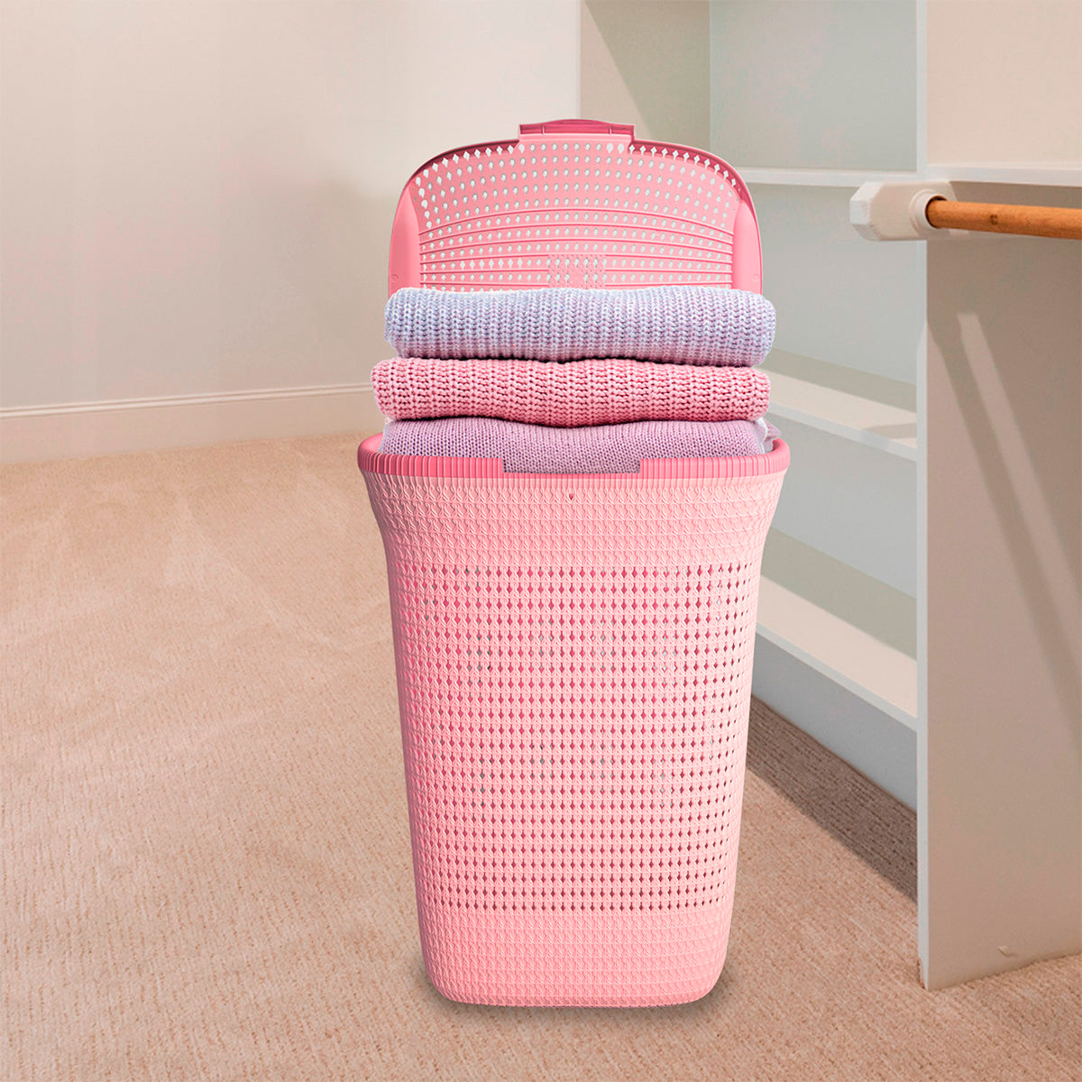 Cesto de ropa multiusos con tapa 60 L