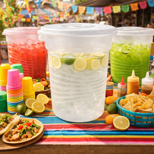 Bote con tapa de 40 Litros trasparente