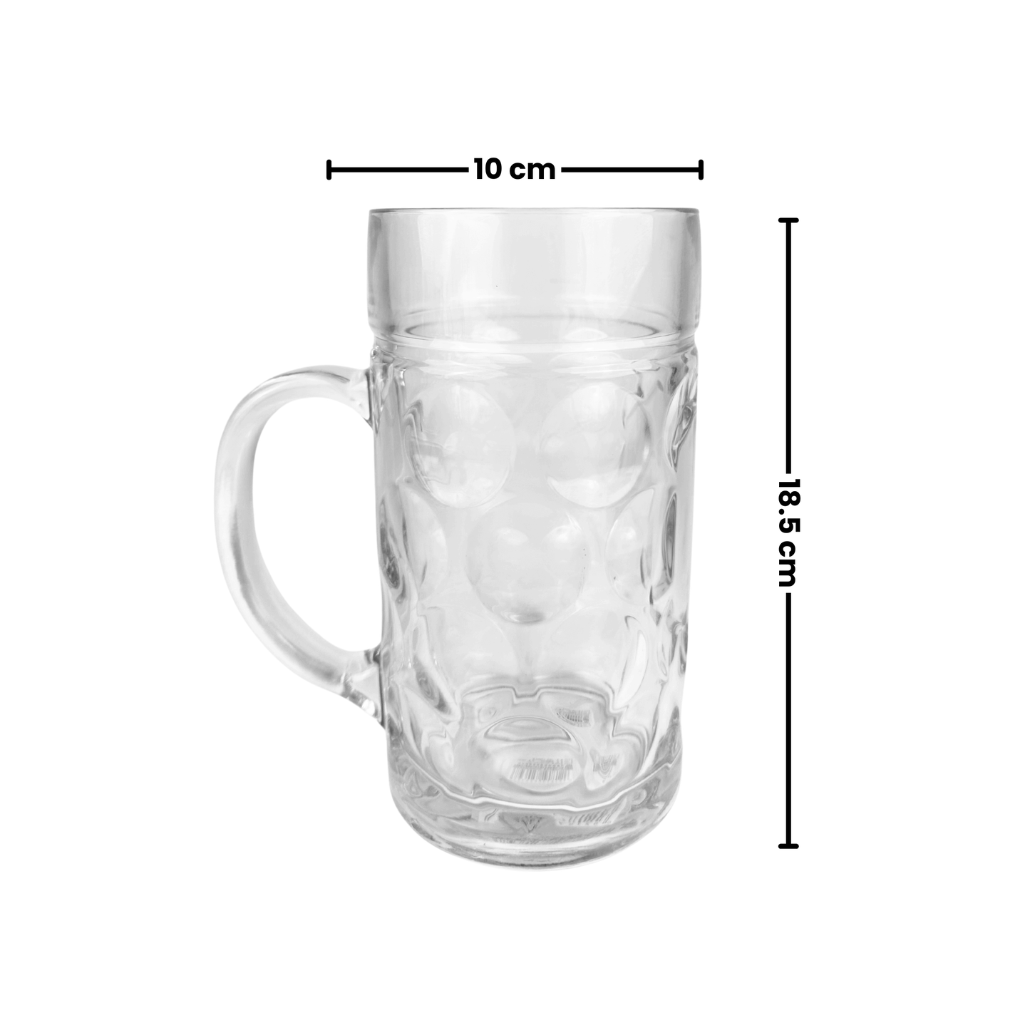 Tarro Cervecero de vidrio Diseño óvalos 1 Litro