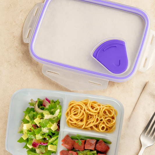 Recipiente Hermético con 3 Divisiones Trasparente