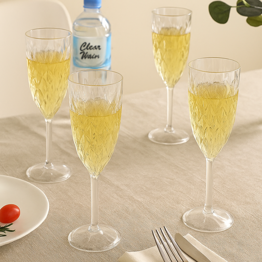 Juego de 4 copas flauta natural 200 ml