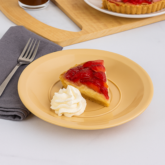 Plato Pastelero de plástico Beige 6.5"