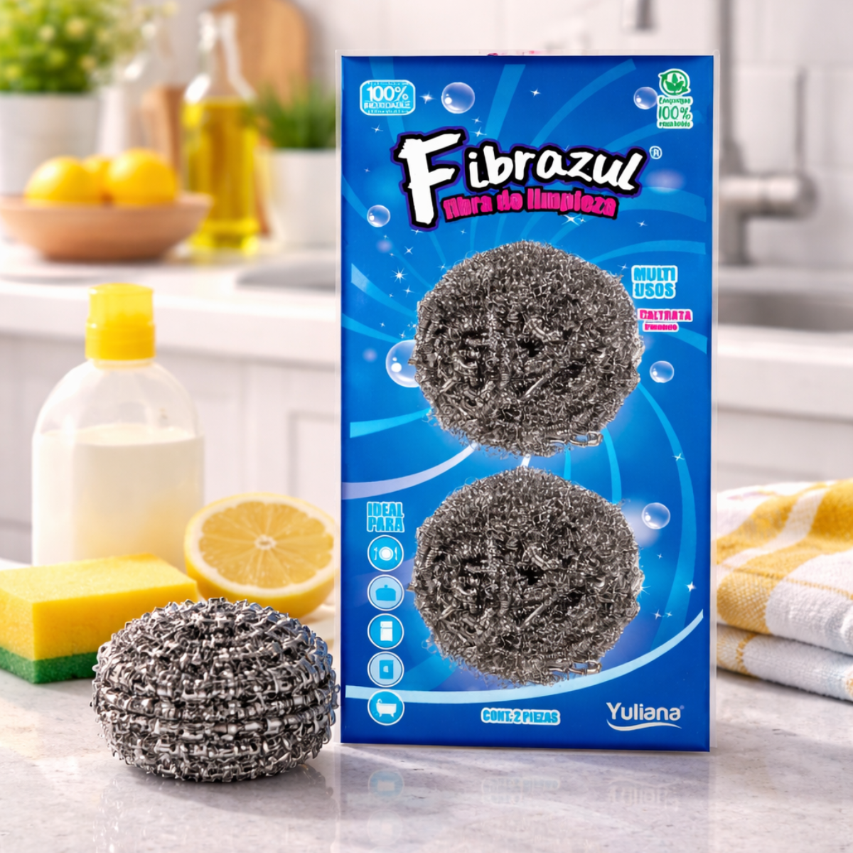 Fibra de acero inoxidable (2 pz)