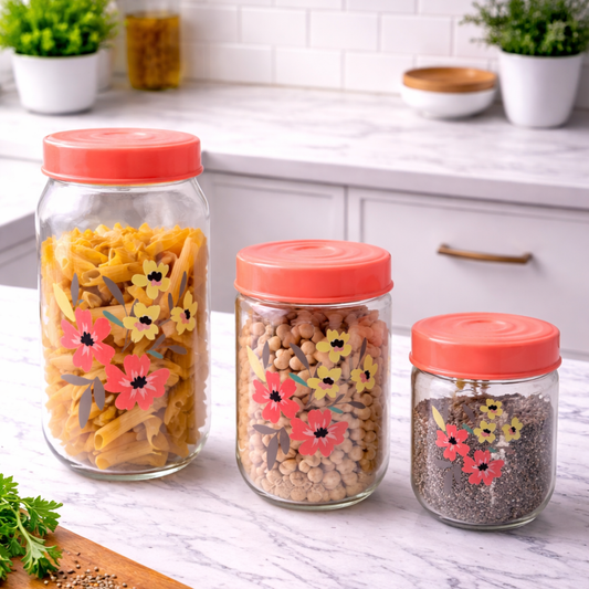 Set de 3 tarros de vidrio