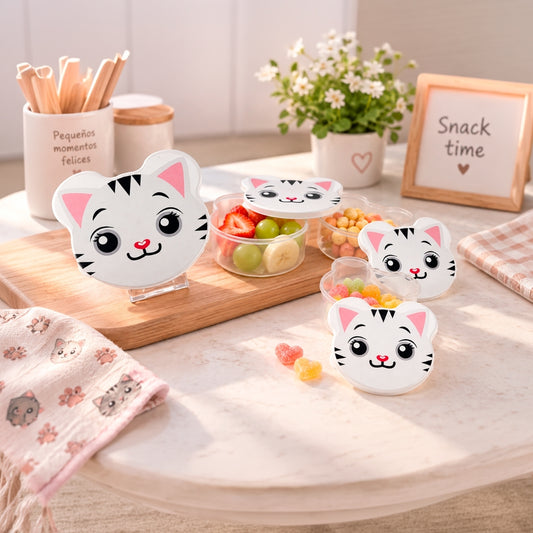 Set de 4 contenedores herméticos de Gatito