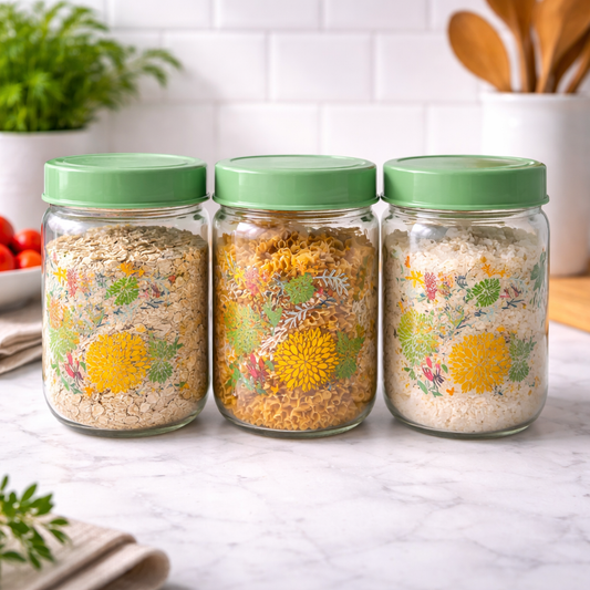 Set de 3 Tarros de Vidrio 660 ML