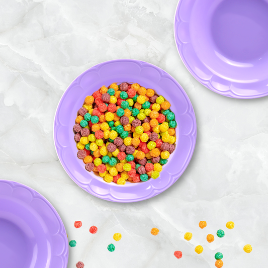 Plato Sopero de plástico 8.5" Decorado colores pastel