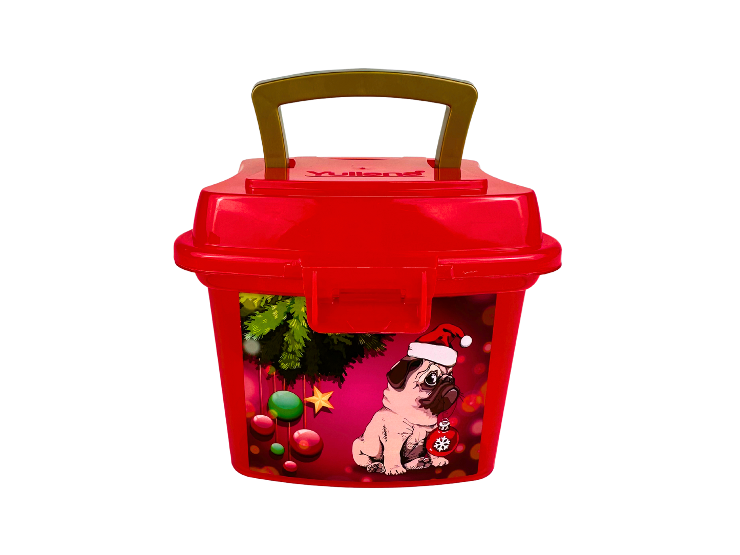 Mini lunch cajita de plástico navideña