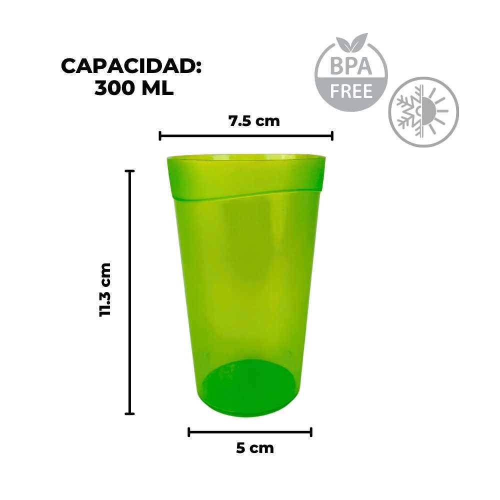 Set de 5 Vasos de plástico 300 ML