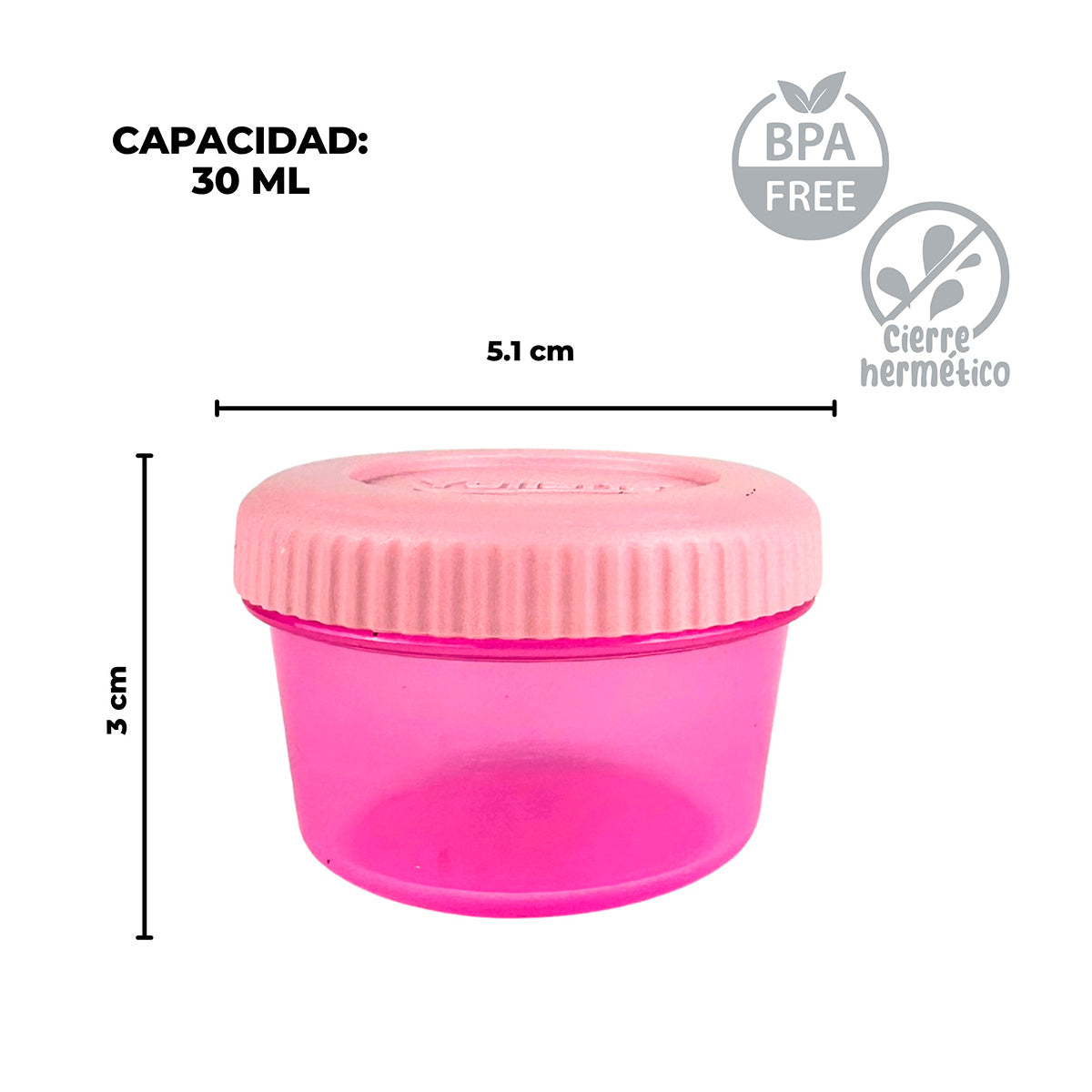 Recipientes redondos Roski 30 ML (Kit 4 pzs)