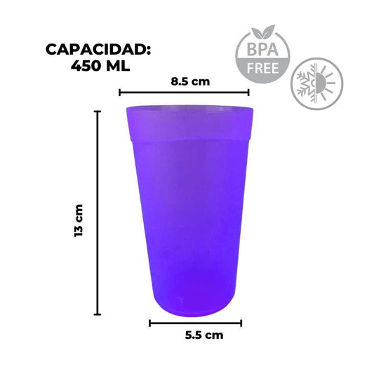 Set de 5 vasos de plástico 450 ML