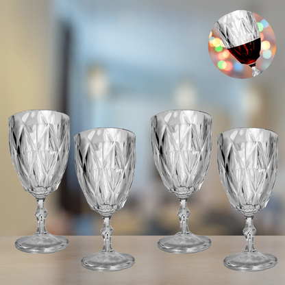 Juego de 4 copas para vino 350 ML de plástico