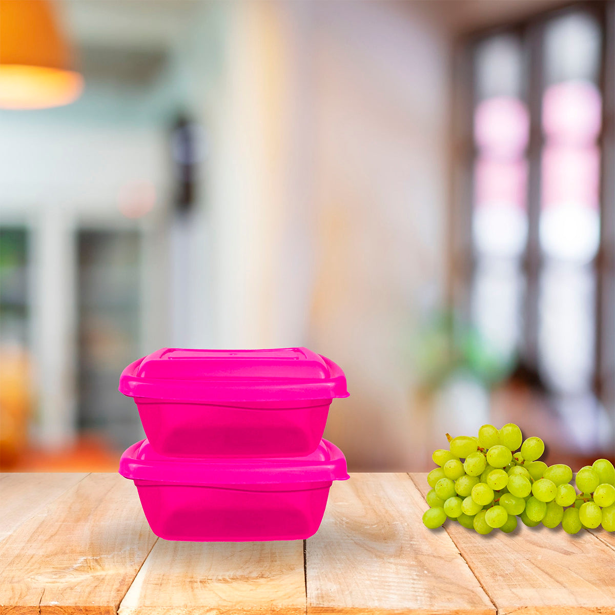 Recipiente rectangular de plástico