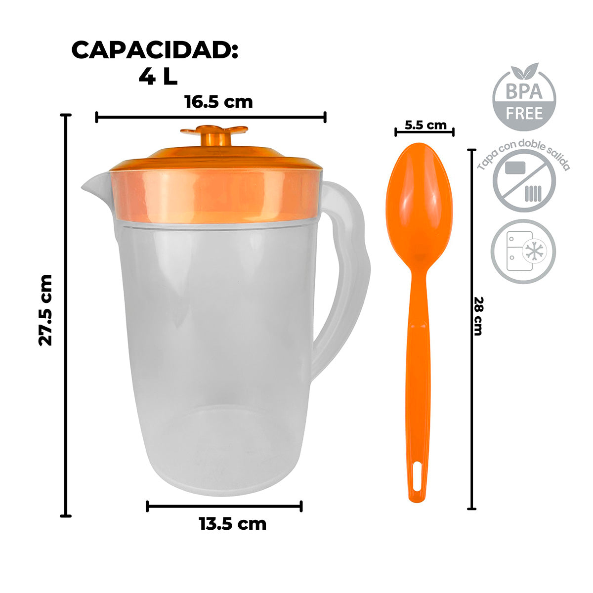 Jarra natural de 4 Litros + Cuchara