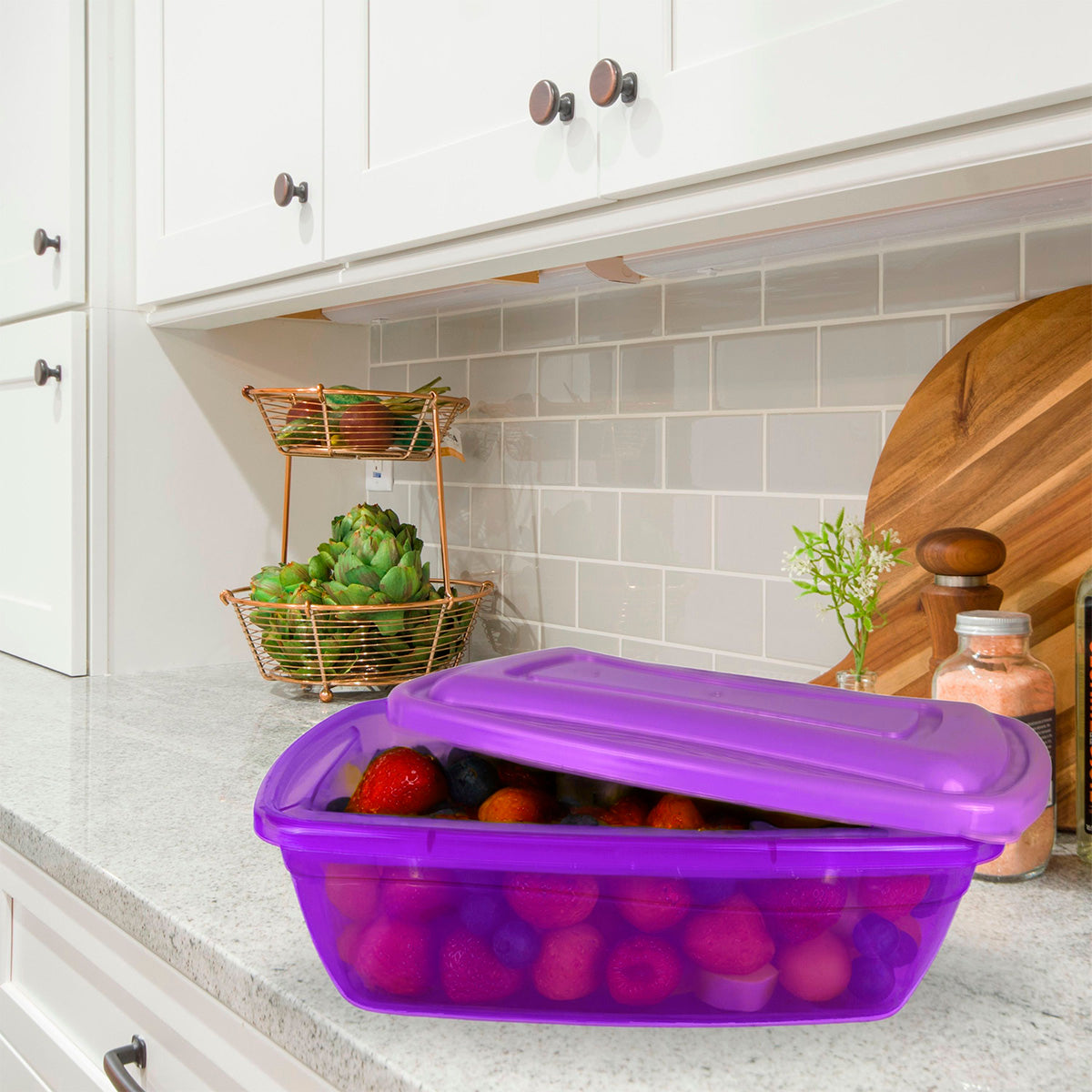 Recipiente rectangular de plástico