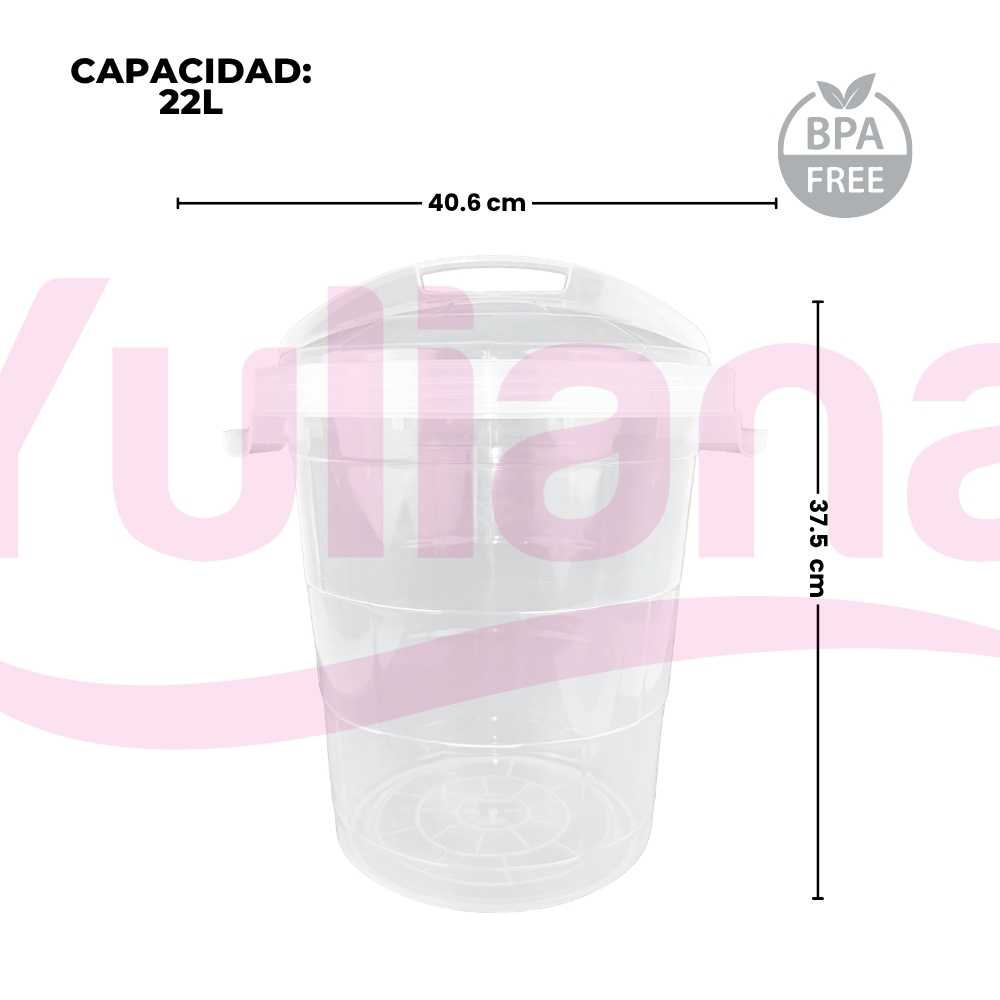 Bote 22 Litros con tapa Trasparente