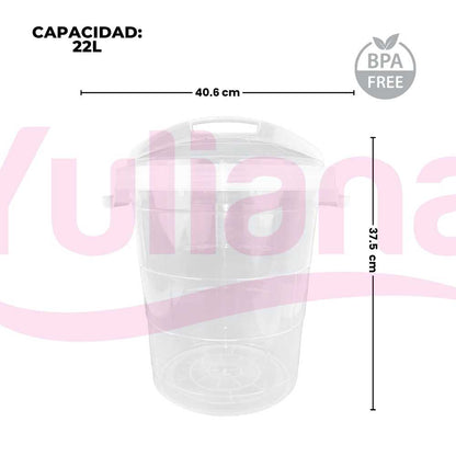 Bote 22 Litros con tapa Trasparente