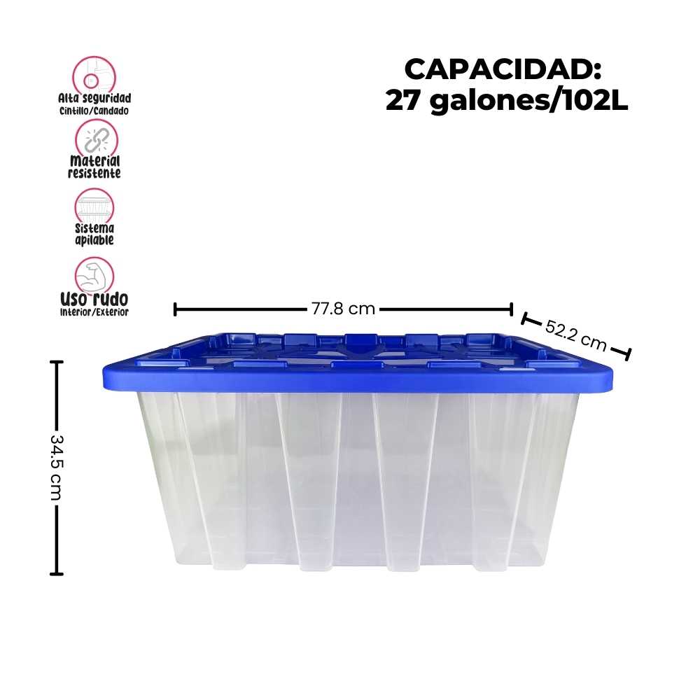 Caja organizadora trasparente 102 Litros