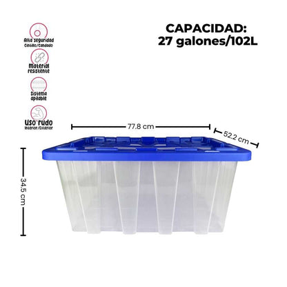Caja organizadora trasparente 102 Litros