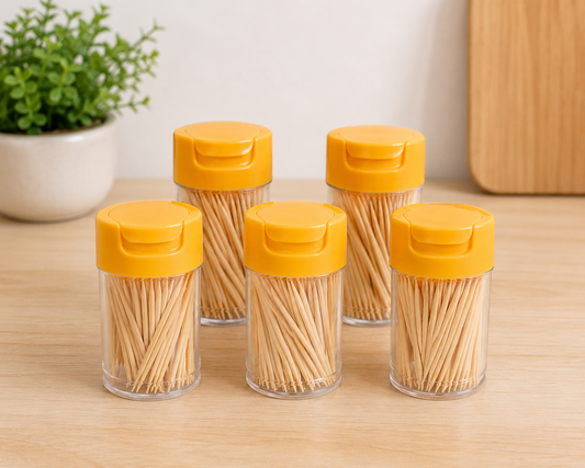 Set de 5 cajitas de palillos para dientes