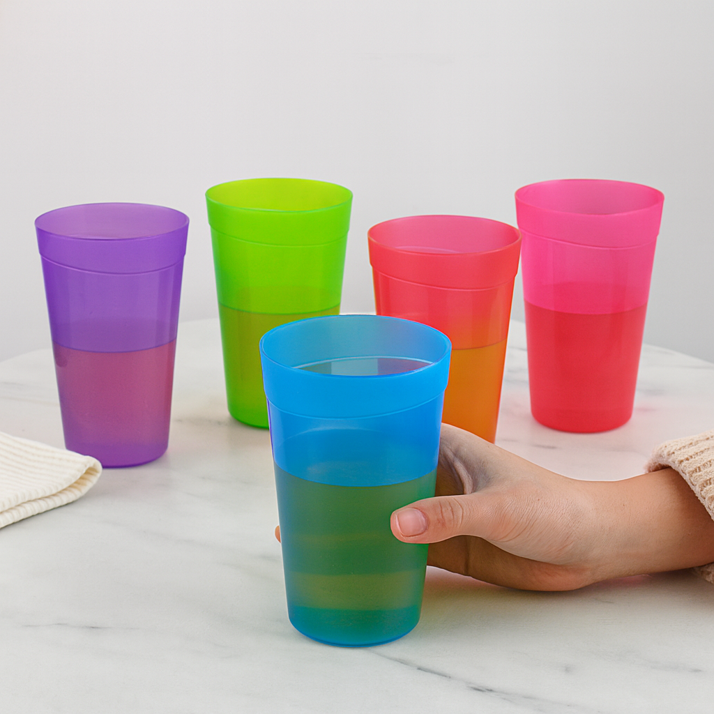 Set de 5 Vasos de plástico 300 ML