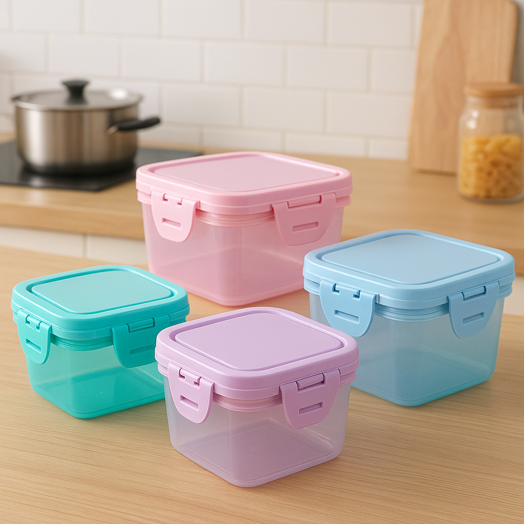 Herméticos cuadrados 120 ML (4 Pzs)