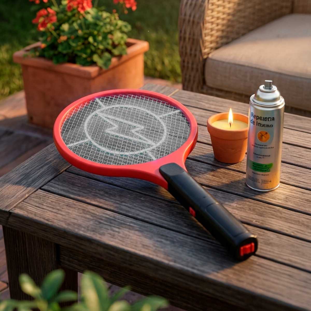Raqueta eléctrica mata mosquitos