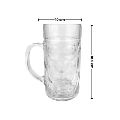 Tarro Cervecero de vidrio Diseño óvalos 1 Litro