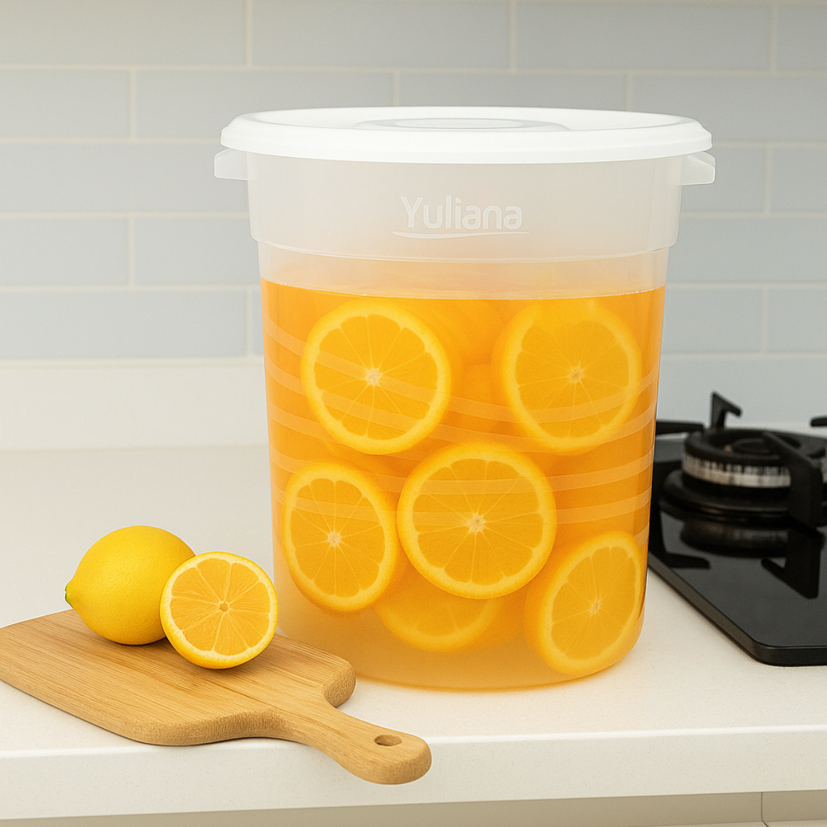 Bote con tapa de 40 Litros trasparente