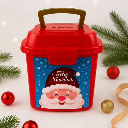 Mini lunch cajita de plástico navideña