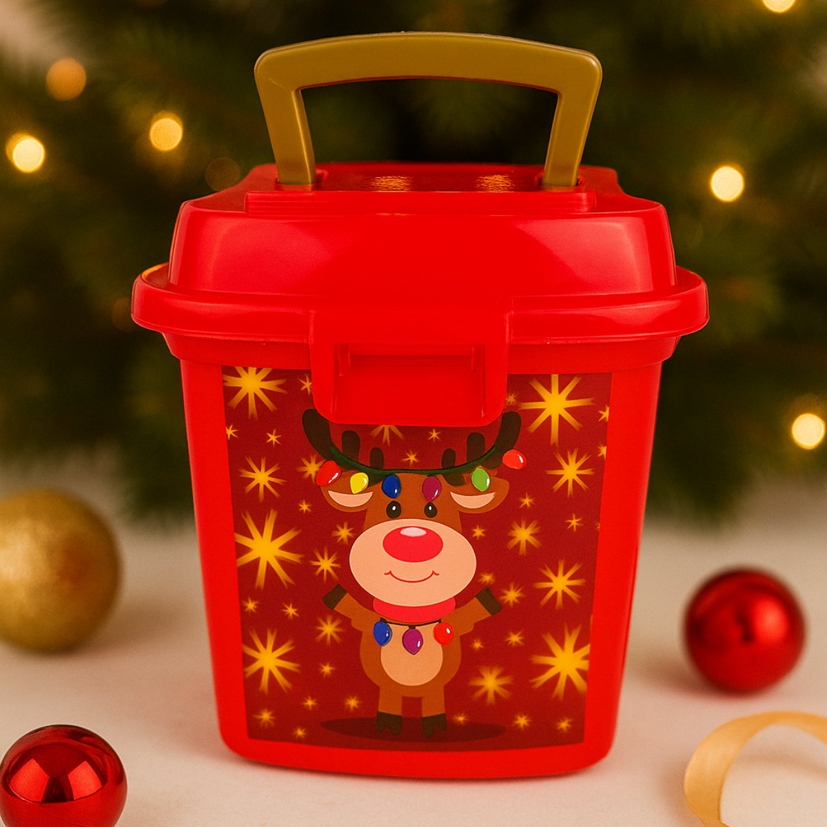 Mini lunch cajita de plástico navideña