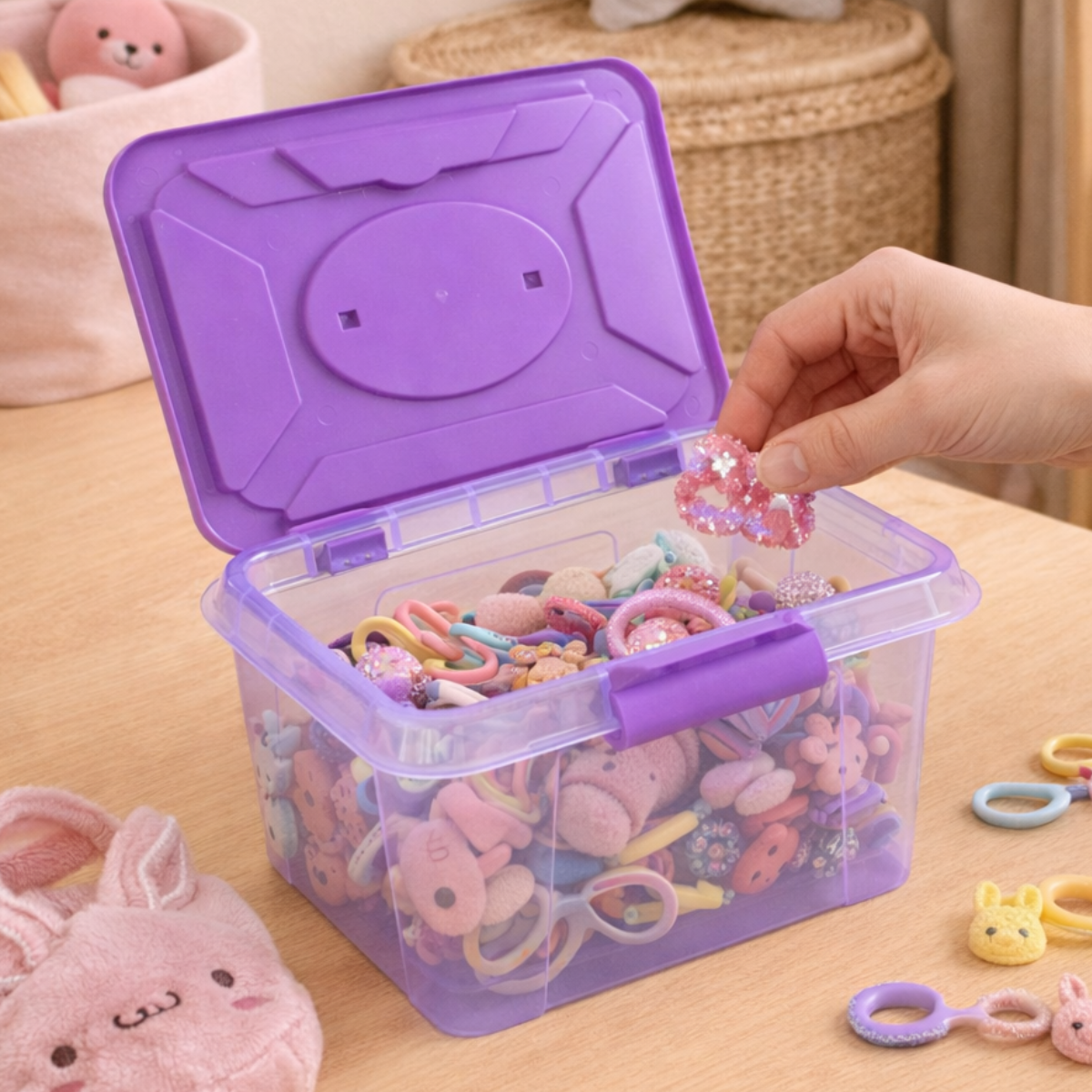 Caja de plástico con asa 2.5 Litros Colores