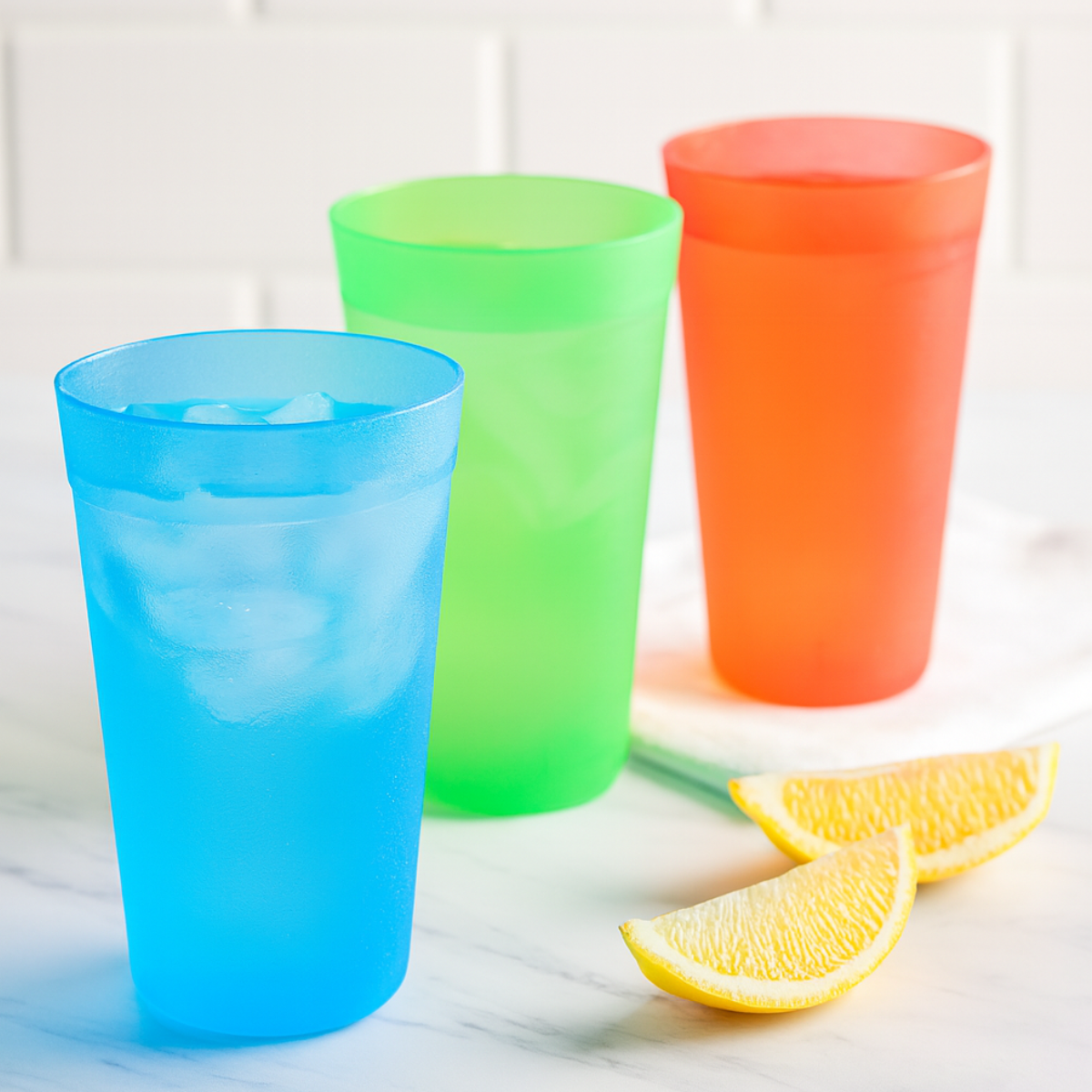 Set de 5 vasos de plástico 450 ML
