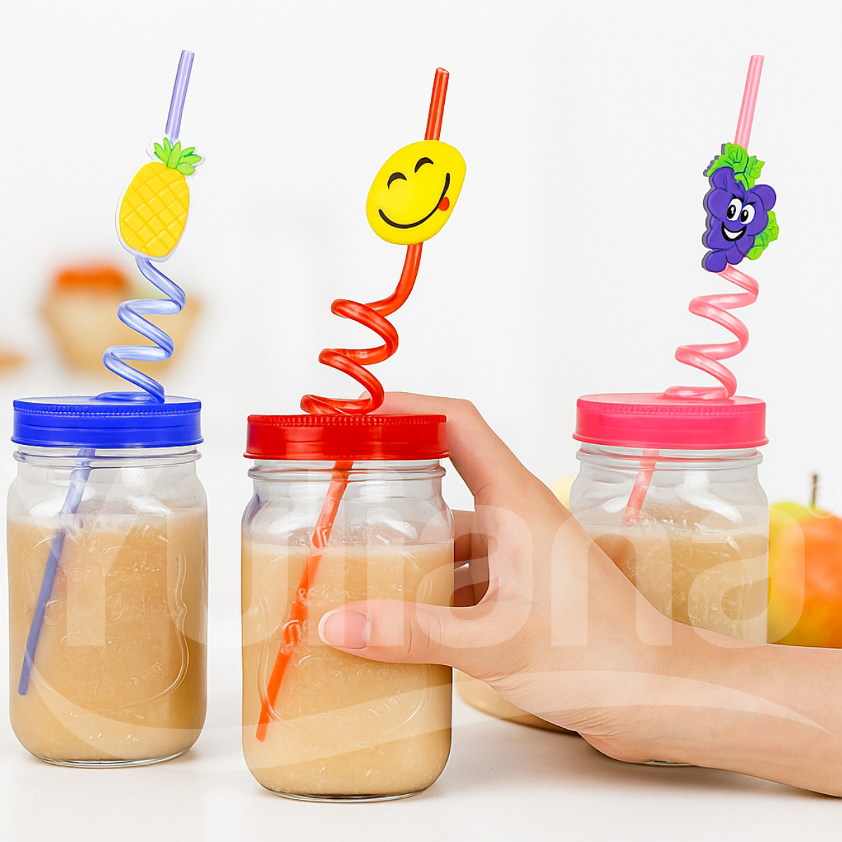 Vasos con tapa y popote 500 ml