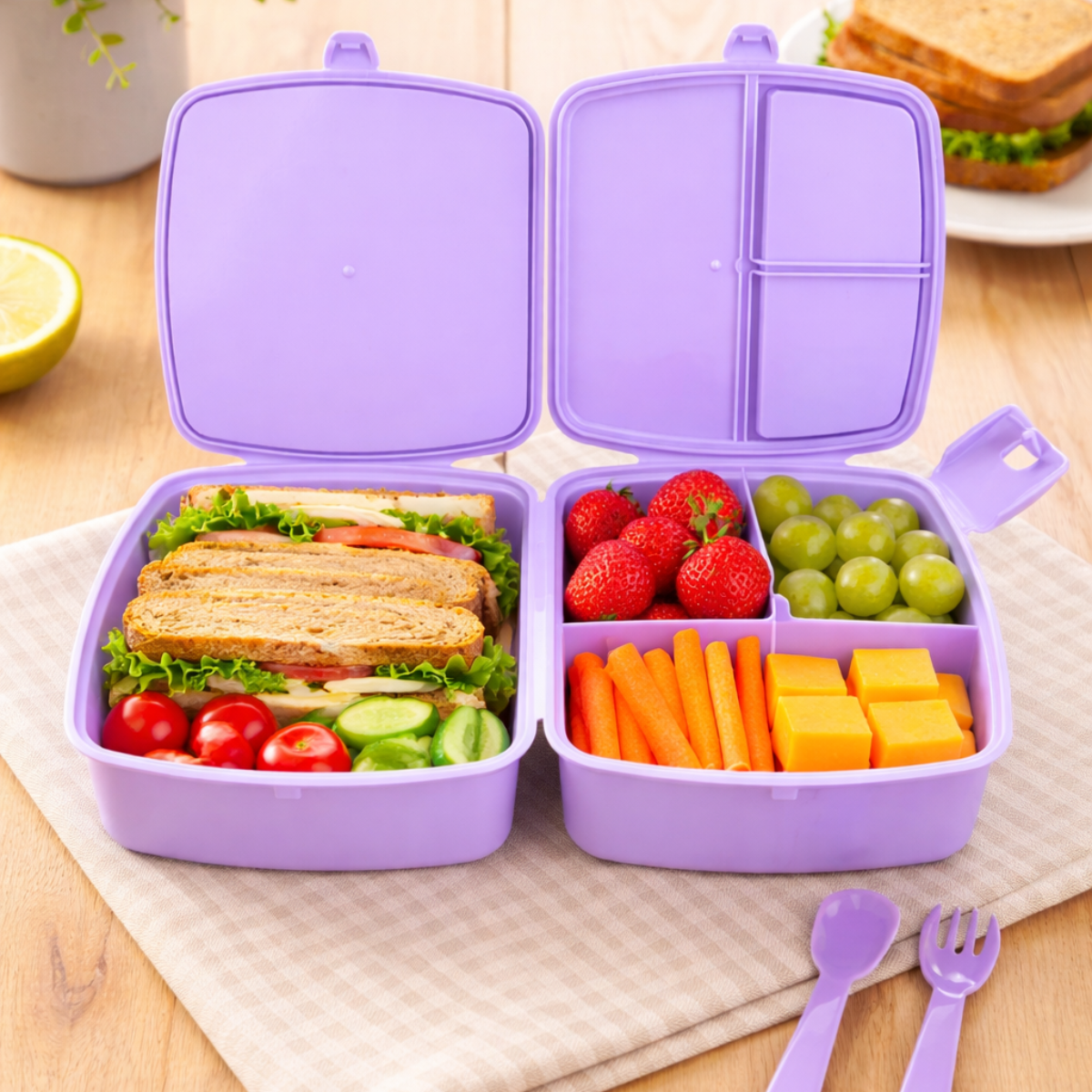 Sandwichera Doble con cubiertos