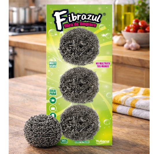 Fibra de acero inoxidable (3 pz)