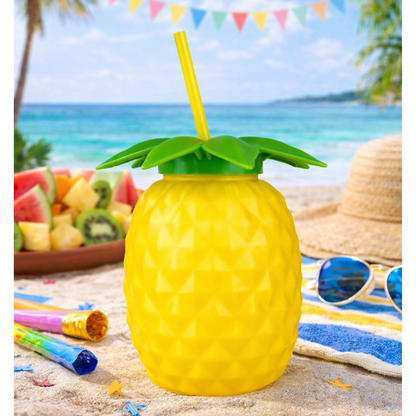 Botella en forma de fruta con popote 900 ML