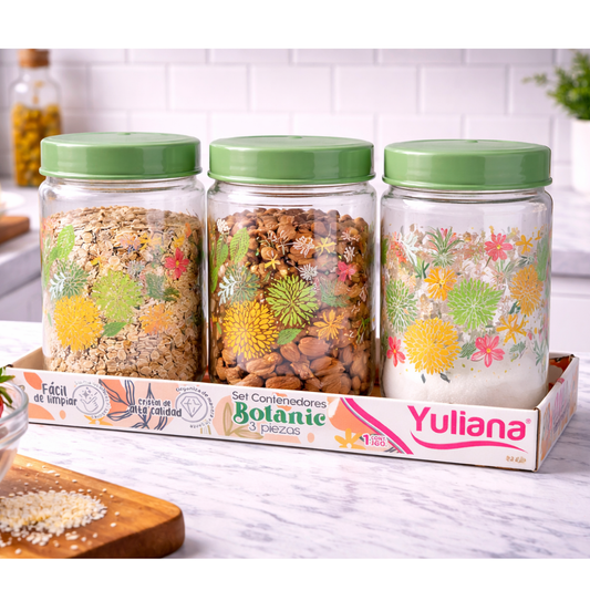 Set de 3 Tarros de Vidrio 660 ML
