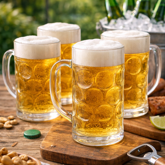 Tarro Cervecero de vidrio Diseño óvalos 1 Litro