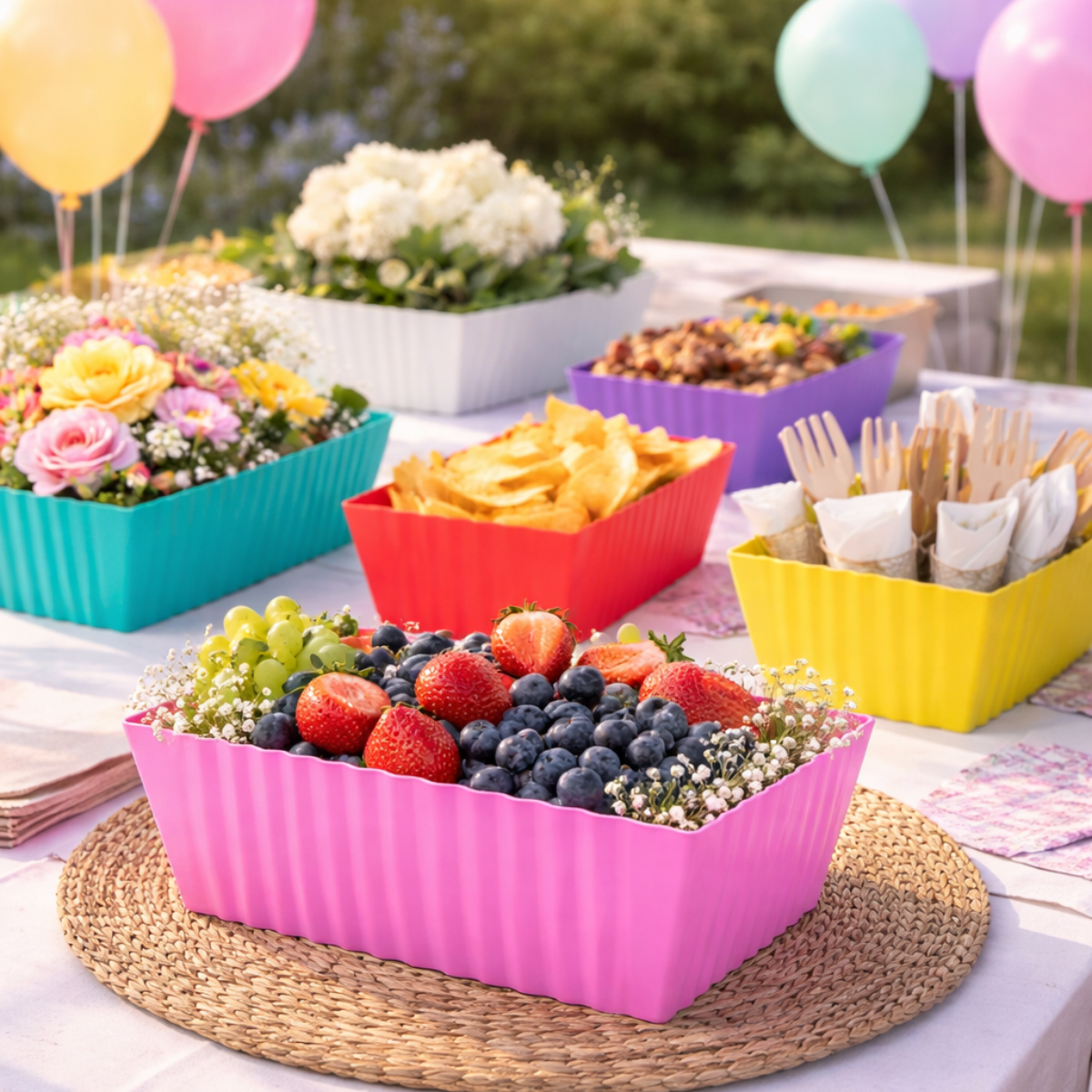 Base rectangular para centros de mesa