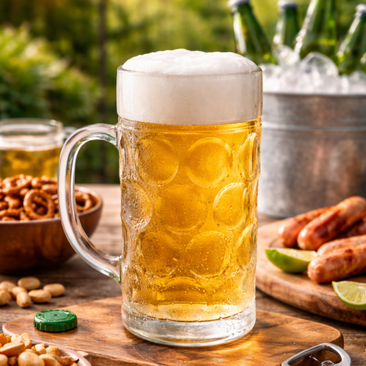 Tarro Cervecero de vidrio Diseño óvalos 1 Litro
