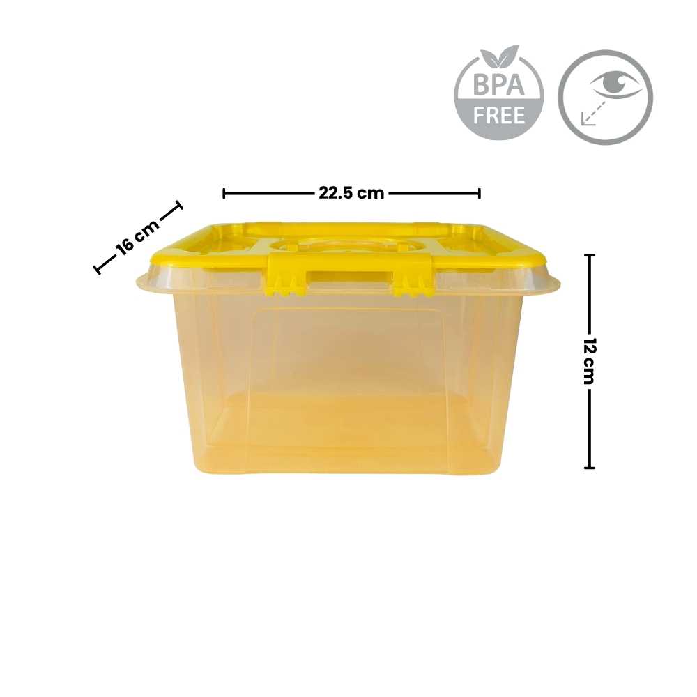 Caja de plástico con asa 2.5 Litros Colores